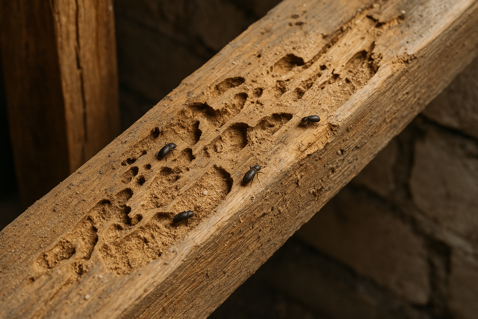 ¿Qué es la carcoma y cómo puede dañar una estructura de madera?